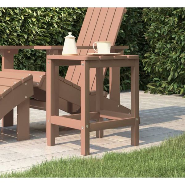 vidaXL Záhradný stôl Adirondack hnedý 38x38x46 cm HDPE