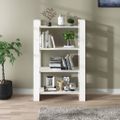 vidaXL Knižnica/deliaca stena biela 80x35x125 cm masívna borovica
