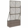 vidaXL Záhradný kvetináč s trellis Sivá 70 x 30 x 135 cm polyratan