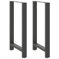 vidaXL Nohy k barovému stolu, antracitové, 2 ks, 60 x (100-101) cm, oceľové