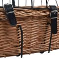 vidaXL Predný kôš na bicykel s poťahom 50x45x35 cm prírodná vŕba