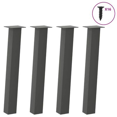 vidaXL Nohy ku konzolovému stolíku 4 ks, antracitové, 72 cm, oceľové