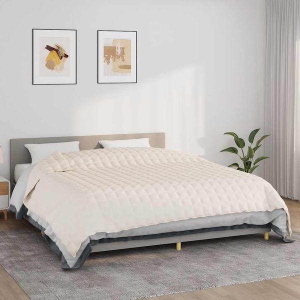 vidaXL Záťažová prikrývka bledokrémová 220x260 cm 15 kg látka