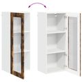vidaXL Nástenný sklenený kabinet LUCCA Dymový dub 40 x 31 x 100 cm