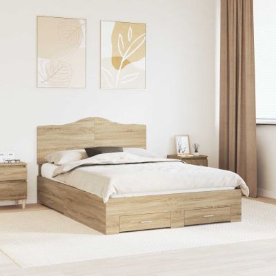 vidaXL Rám postele Sonoma dub 160 x 200 cm Kompozitné drevo