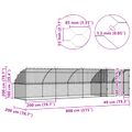 vidaXL Psí kennel 4 ks Strieborná 8 x 2 x 2 m Pozinkovaná oceľ