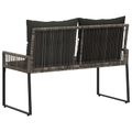 vidaXL Vonkajšia lavička 2 -Seater 4 ks 110 x 59 x 82 cm polyratan