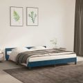 vidaXL Posteľ bez matraca tmavomodrý 180x200 cm zamat