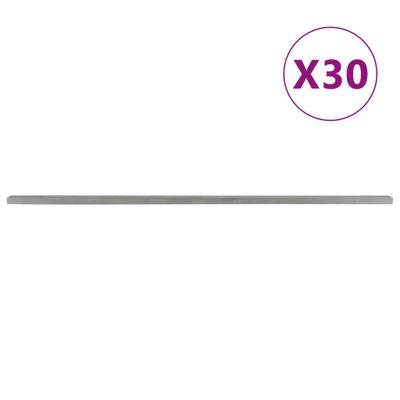 vidaXL Záhradné plotové stĺpiky 30 ks strieborné 220 cm oceľ