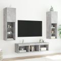 vidaXL 5-dielne TV nástenné skrinky s LED betónovo sivé kompozit.drevo