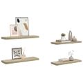 vidaXL Plávajúce nástenné police 4 ks, dubové 80x23,5x3,8 cm, MDF