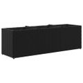 vidaXL Kvetináč s kolieskami 3 nádoby čierny 105x30x32 cm polyratan