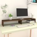 vidaXL Stojan na monitor hnedý dub 110x23,5x9 cm spracované drevo
