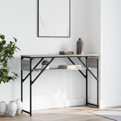 vidaXL Konzolový stolík s policou sivý sonoma 105x30x75 cm komp. drevo
