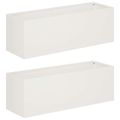 vidaXL Záhradný kvetináč 2 ks Biela 40 x 20 x 20 cm