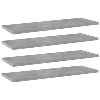 vidaXL Prídavné police 4 ks, betónovo sivé 60x20x1,5 cm, drevotrieska