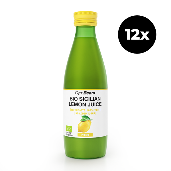 BIO Šťava zo sicílskych citrónov - GymBeam, 12 x 250 ml