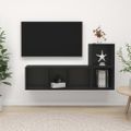 vidaXL 2-dielna súprava TV skriniek čierna drevotrieska