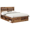 vidaXL Rám postele Staré drevo 150 x 200 cm Masívne borovicové drevo