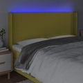 vidaXL Čelo postele s LED zelené 183x16x118/128 cm látka