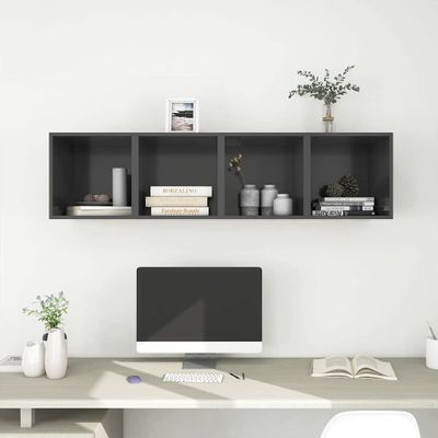 vidaXL Nástenné skrinky 4 ks, sivé 37x37x37 cm, kompozitné drevo