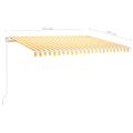 vidaXL Ručne zaťahovacia markíza s LED 400x300 cm žltá a biela