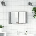 vidaXL LED kúpeľňová zrkadlová skrinka sivá sonoma 80x12x45 cm akryl