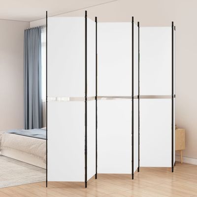 vidaXL 6-panelový paraván biely 300x220 cm látkový