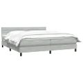 vidaXL Box Spring Posteľ s matracom Svetlosivá 180x220 cm Zamat
