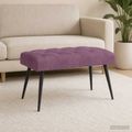 vidaXL Lavica s gombíkovým prešívaním Fialová 80 x 40 x 46 cm Zamat