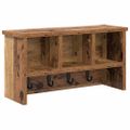 vidaXL Vešiak na stenu Nástenná montáž Staré drevo 50 x 16 x 26 cm