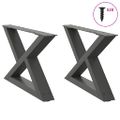 vidaXL Nohy konferenčného stolíka 2 ks antracitové 50x(30-31,3) cm oceľové