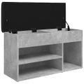 vidaXL Lavička na topánky betónovo sivá 82x32x45,5 cm kompozitné drevo
