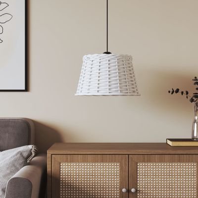 vidaXL Tienidlo na stropnú lampu biele Ø38x23 cm prútené