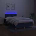vidaXL Posteľ boxsping s matracom a LED modrá 120x200 cm látka