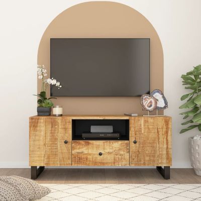 vidaXL TV skrinka 105x33,5x46 cm masívny mangovník a spracované drevo