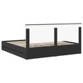 vidaXL Rám postele so zásuvkou Čierna 200 x 200 cm Inžinierske drevo