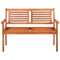 vidaXL 2-miestna záhradná lavica s vankúšom 120 cm eukalyptový masív