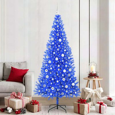 vidaXL Vianočný stromček Modrá 210 cm PVC