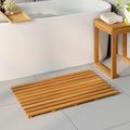 vidaXL Kúpeľňová predložka Hnedá 80 x 48 x 2,5 cm Pevné akáciové drevo