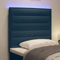 vidaXL LED hlavová doska s LED pásikmi Modrá 100 cm látka