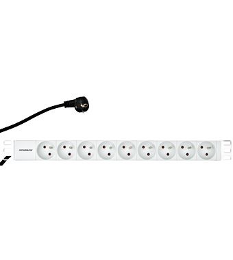 Napájací panel PDU 19'', 9x ČSN, 1U, kábel 2 m