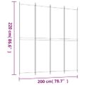 vidaXL 4-panelový paraván hnedý 200x220 cm látkový