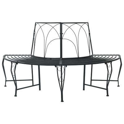 vidaXL Stromová lavička 4-Počet miest 160 x 80 x 89 cm Oceľ Čierna
