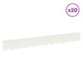 vidaXL Obrubník trávnika 20 ks 102 x 10 x 4 cm Oceľ Biela