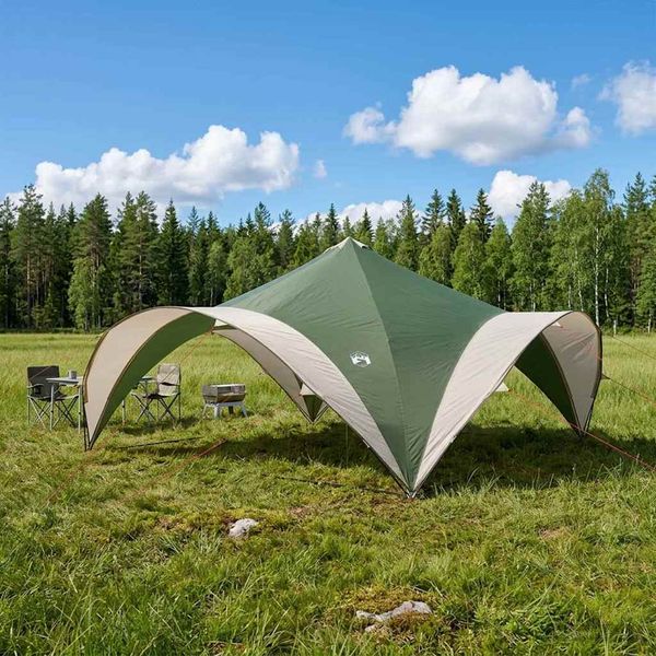 vidaXL Párty stan Zelená 400 x 400 x 320 cm Polyester a oceľ