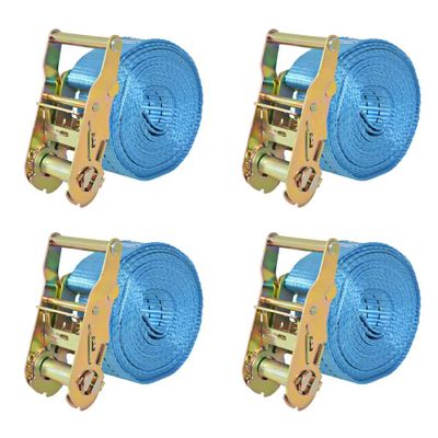 vidaXL Upínacie popruhy s račňou 4 ks, 2 tony, 6mx38mm, modré