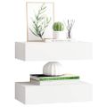 vidaXL Zásuvkové police nástenné 2 ks biele 40x23,5x10 cm MDF