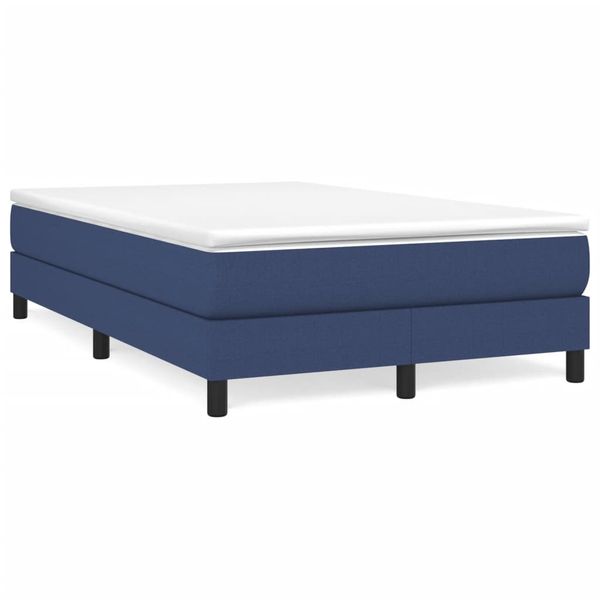 vidaXL Boxspring posteľ s matracom modrá 120x190 cm látka
