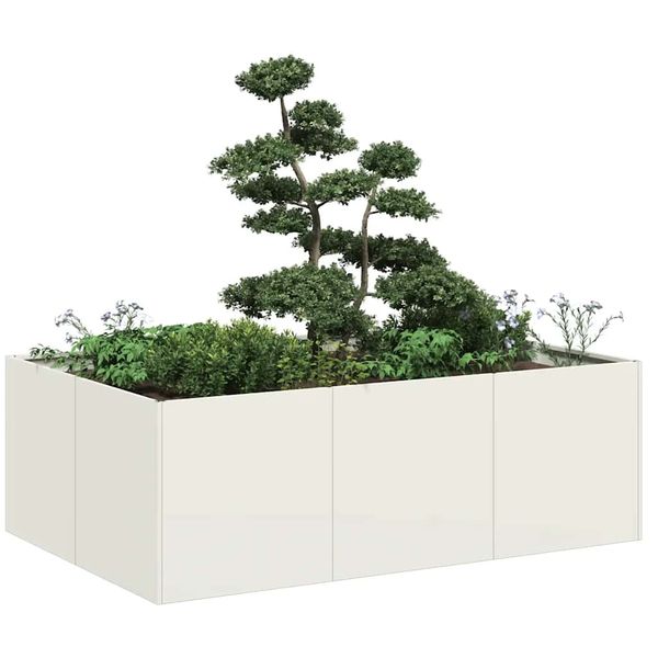 VidaXL kvetináč Biely 120x80x40 cm Oceľ